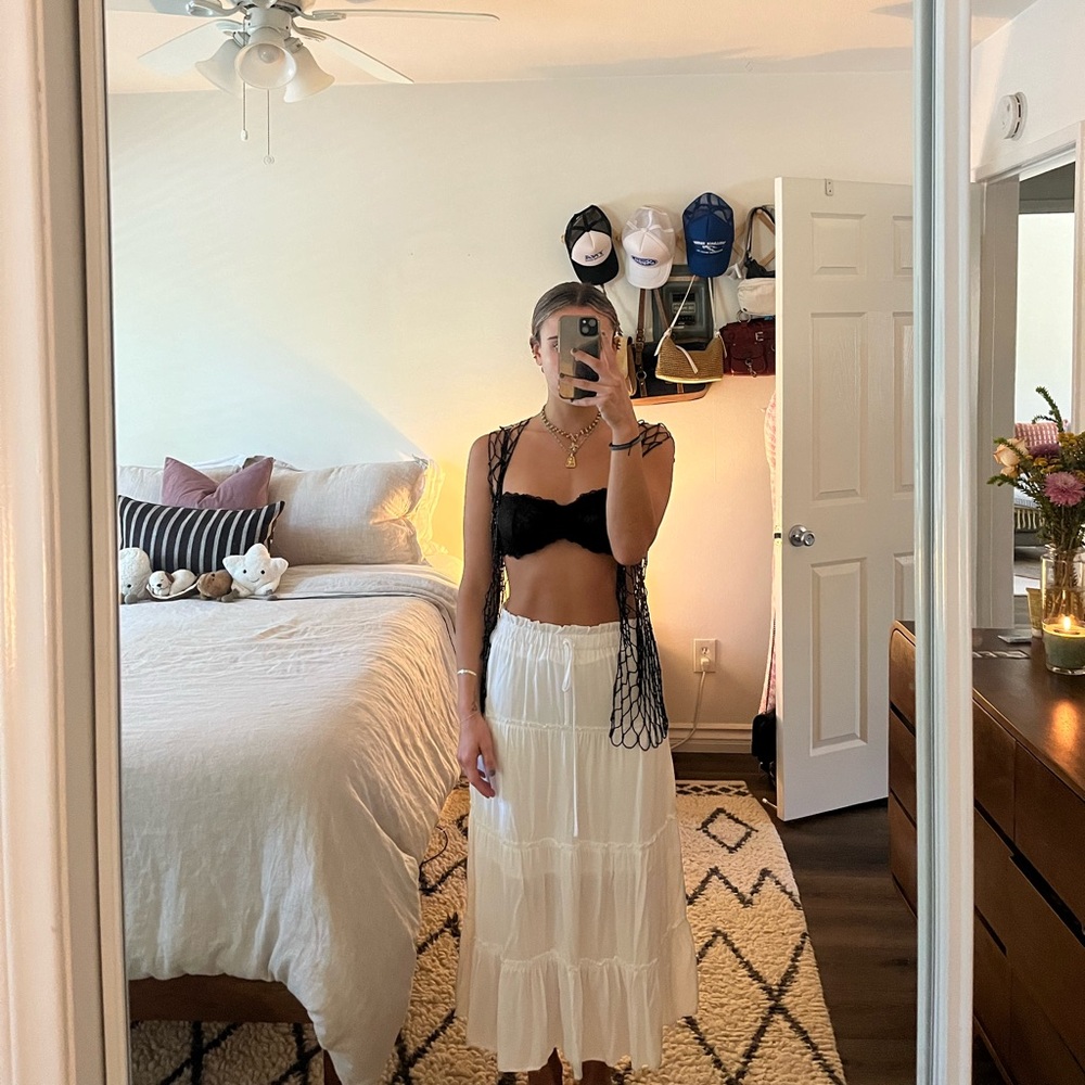 Long white skirt